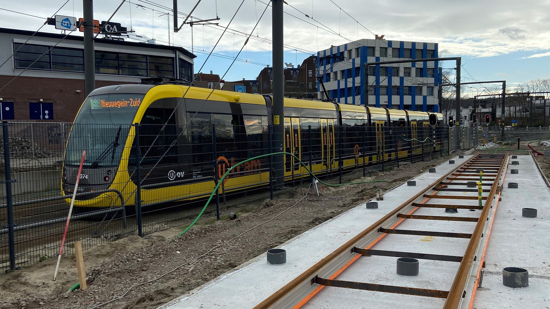 Oude en nieuwe trambaan Nieuwegein